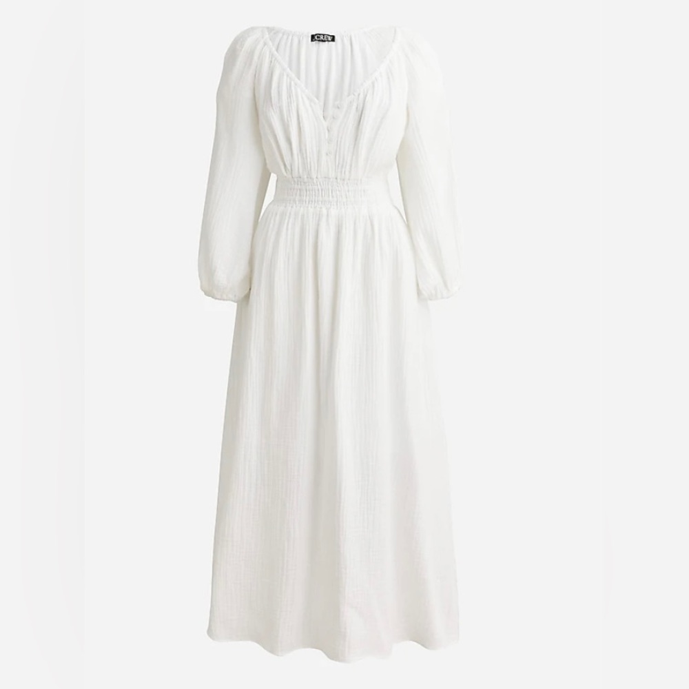 White J Crew Midi Dress